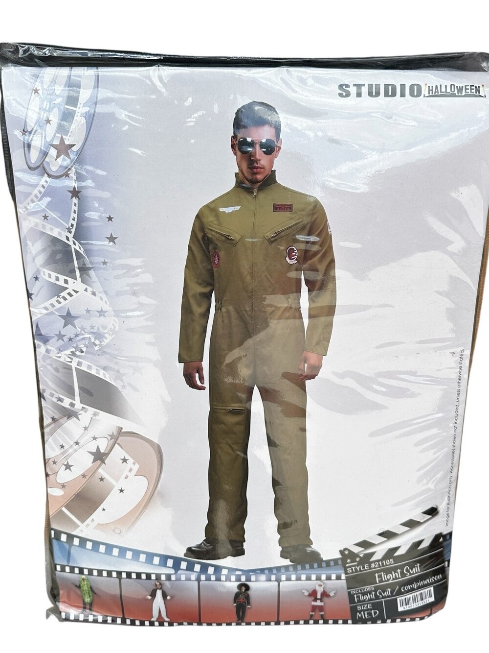Top Gun Flight Suit Adult Costume Goose Patch Halloween Mens Size Medium